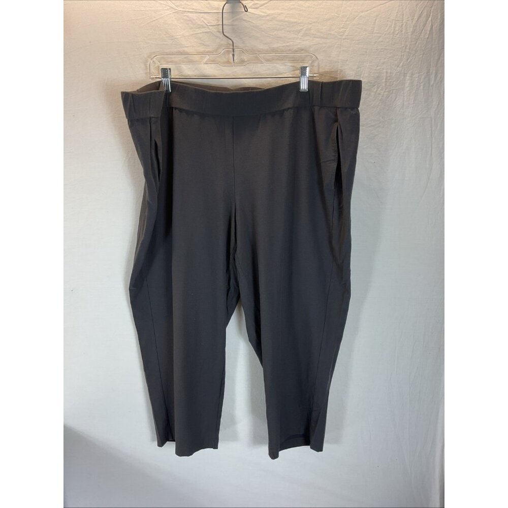 Eileen Fisher Cropped Crepe Pull On Pants Gray Size 2X pockets office comfort